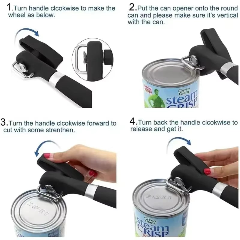 1Pc Automatic Can Opener /Manual Jar Opener Tin Touch None Sharp Edges Electric High Power Jar Tin Can Openers Kitchen Gadgets