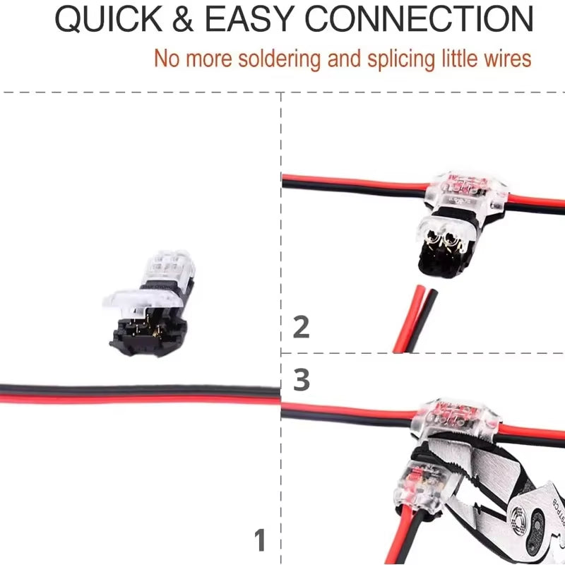 5/10Pcs 2Pin Pluggable Wire Connector Quick Splice Electrical Cable Crimp Terminals for Wires Wiring 8-22AWG LED Car Connectors
