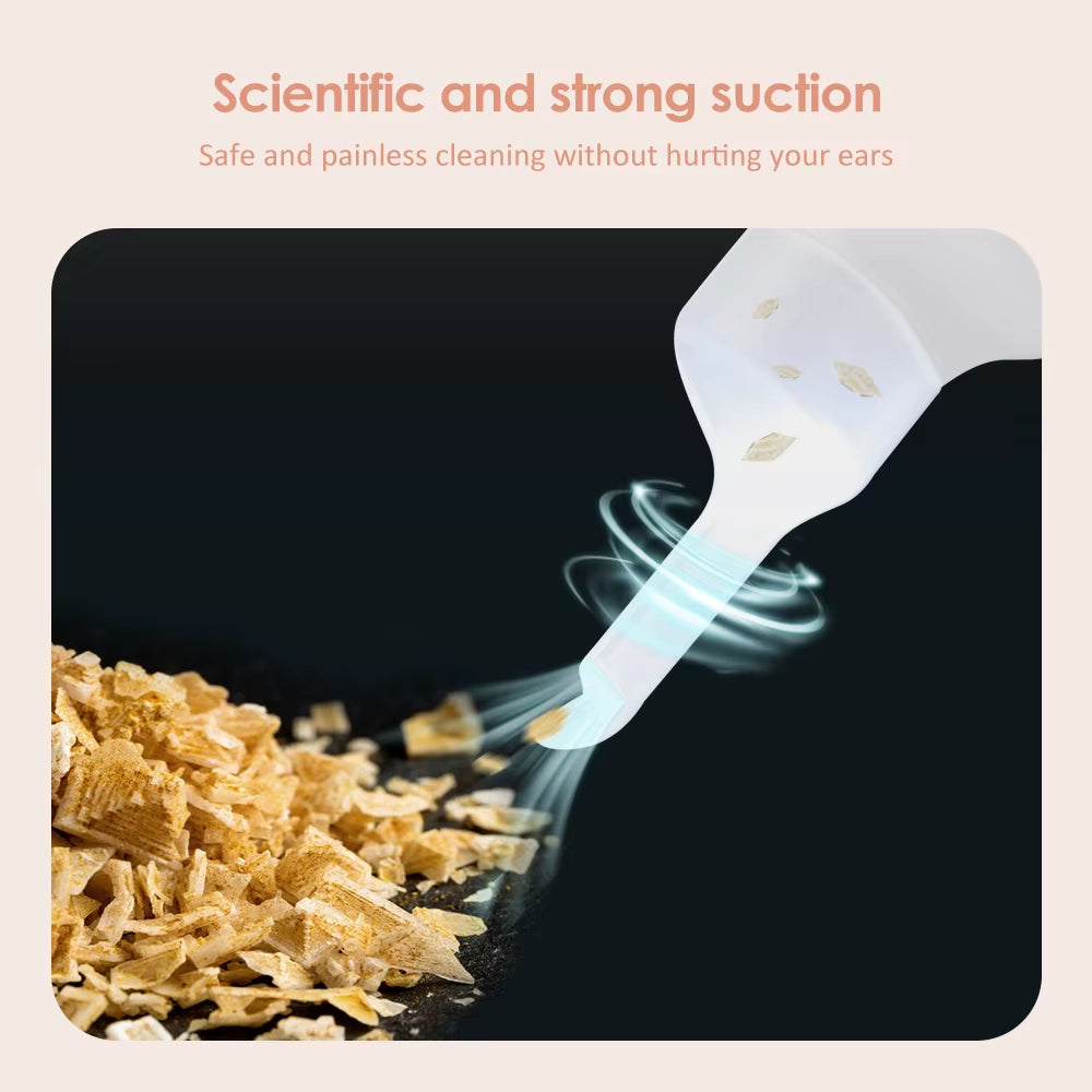 Electric Visual Ear Spoon Rechargeable LED Luminous Ear Clean Tool Ear Waxsuction Device for Children Adults