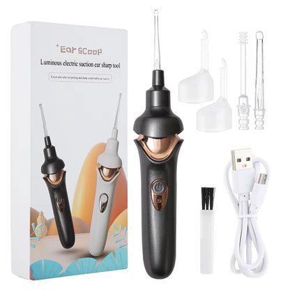 Electric Visual Ear Spoon Rechargeable LED Luminous Ear Clean Tool Ear Waxsuction Device for Children Adults